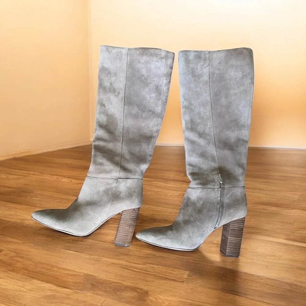 Steve Madden Taupe Heeled Boots - Picture 4 of 10